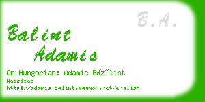 balint adamis business card